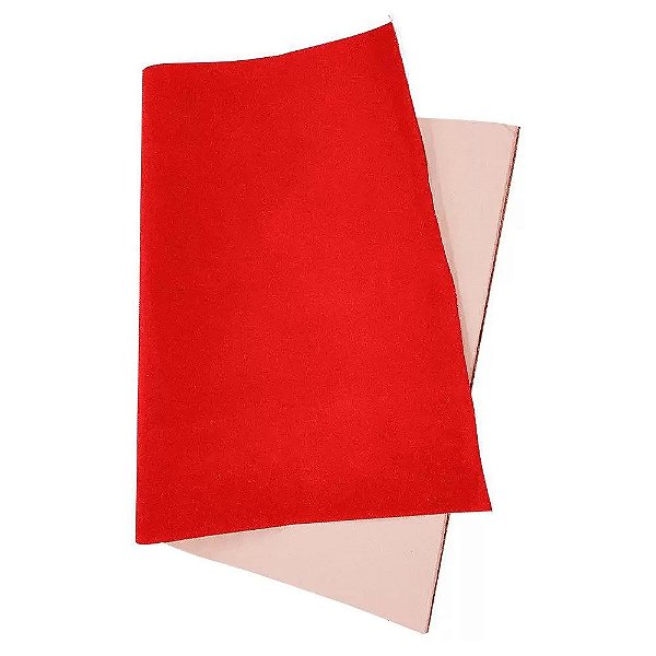 Papel Camurça Vermelho 40cm x 60cm Unidade