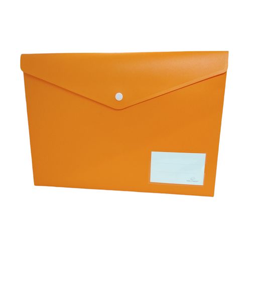 Pasta Plástica Envelope Com Botão De Pressão Cor Laranja 33cmx23cm Unidade