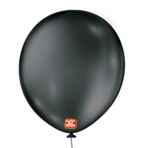 Bola Látex São Roque Metallic Balloon Preto Número 16 Com 10