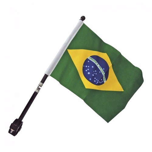Bandeira Do Brasil De Tecido  Com Suporte Para Moto 14cm x 21cm R.CP967 Unidade - Copa Do Mundo