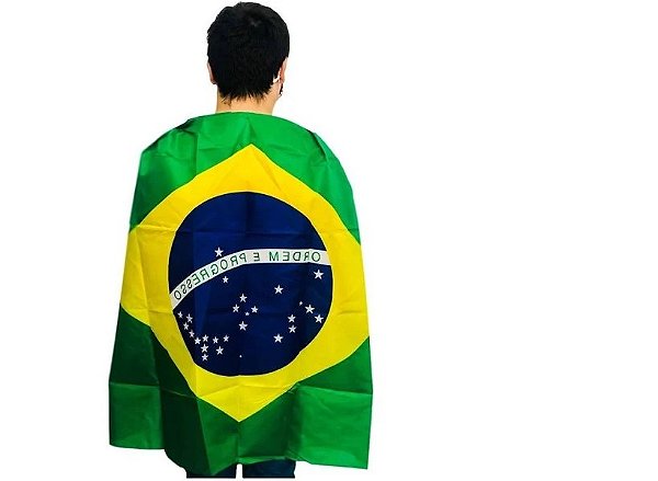 Capa Torcedor Bandeira Do Brasil  Copa 2022 90cm x 1,50 Metros R.BB02 Unidade