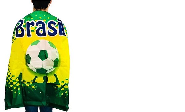 Capa Torcedor Bandeira Do Brasil  Copa 2022 90cm x 1,50 Metros R.BB01 Unidade