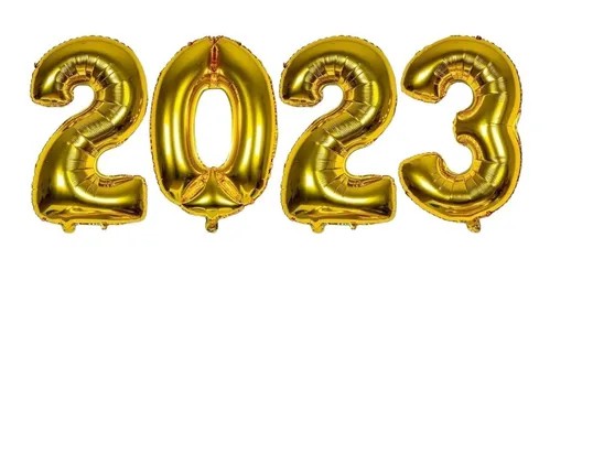 Balão Metalizado 2023 Dourado 40cm R.YDH-2280 Kit Com 4 Peças