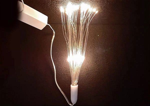 Pisca Pisca Natal Luminária Com 100 Leds Branco Fio Arame Bivolt 15cm Comprimento R.21018 - Unidade