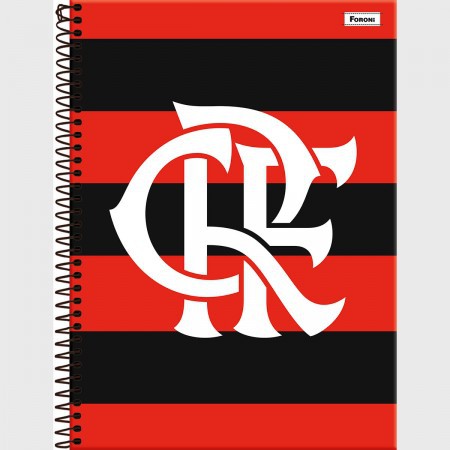 Caderno Grande Espiral 10 Matérias Flamengo 160 folhas Universitário Foroni Capa Dura R.339296