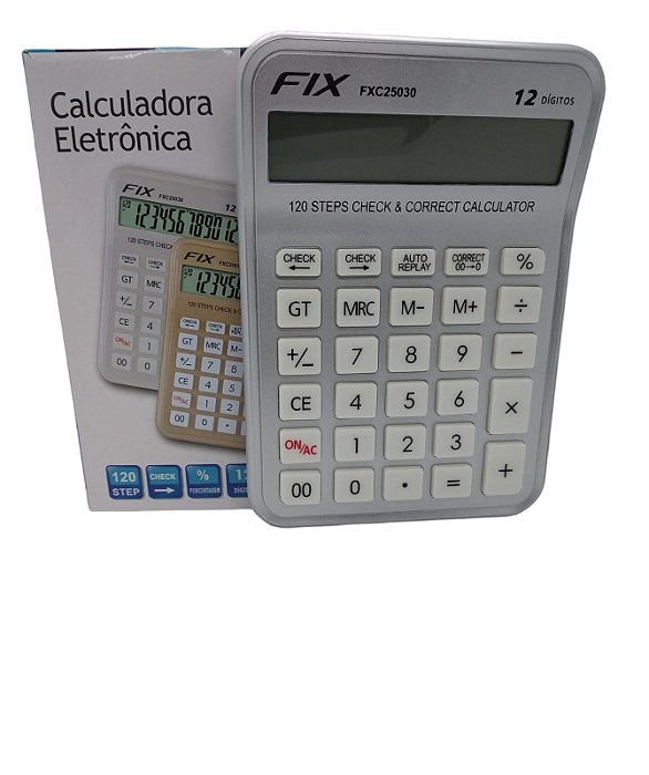 Calculadora Eletrônica De Mesa 12 Dígitos ( Pilha AAA) 21,3cmx15,3cmx4,2cm R.FXC25030 Unidade