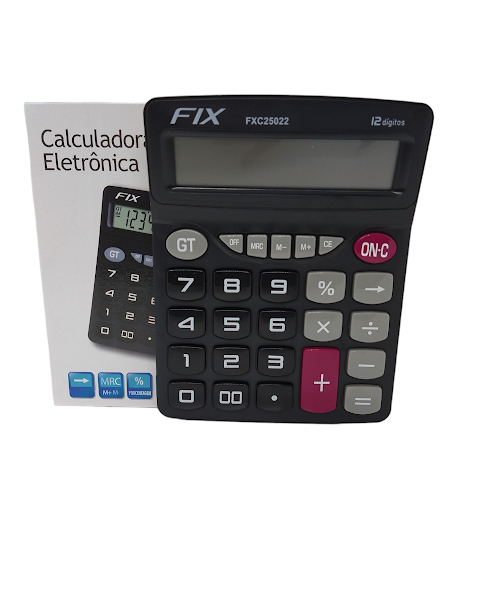 Calculadora Eletrônica De Mesa 12 Dígitos ( Pilha AA) 20cmx15,8cmx5cm R.FXC25022 Unidade