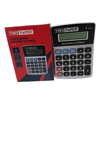 Calculadora Eletrônica De Mesa Yin´s 8 Dígitos ( Bateria) 8,4cmx11,5cm R.YP7315 Unidade