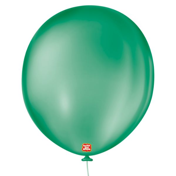 Balão São Roque Liso Nº16 Redondo Verde Folha c/10 Unidades