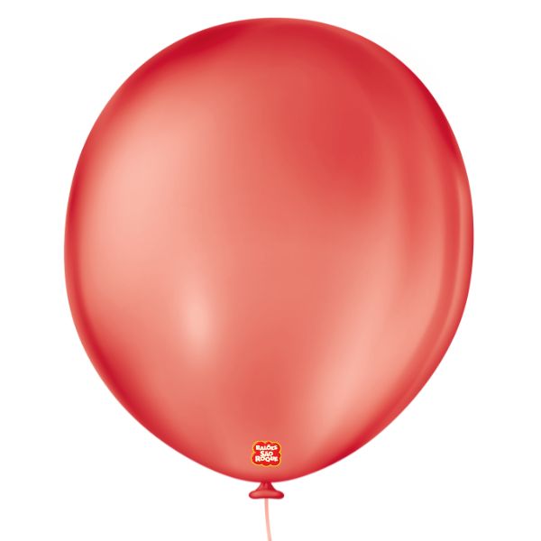 Balão São Roque Liso Nº16 Redondo Vermelho Quente c/10 Unidades