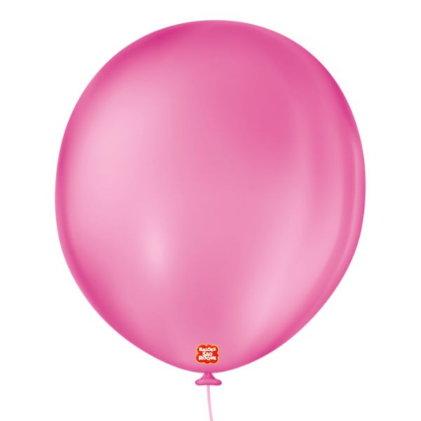 Balão São Roque Liso Nº16 Redondo Rosa Shock c/10 Unidades