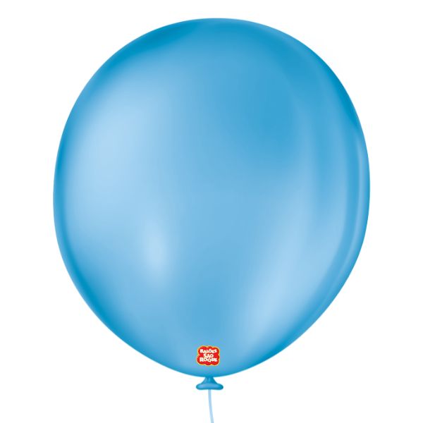 Balão São Roque Liso Nº16 Redondo Azul Turquesa c/10 Unidades