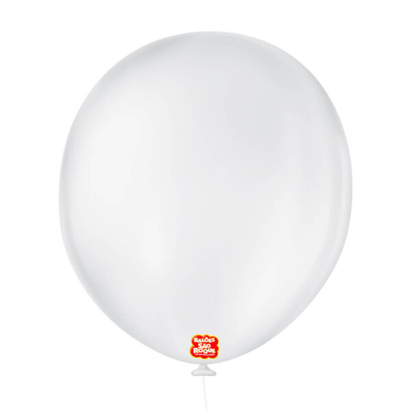 Balão São Roque Liso Nº16 Redondo Branco Polar c/10 Unidades