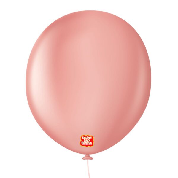 Balão São Roque Liso Nº16 Redondo Rose c/10 Unidades