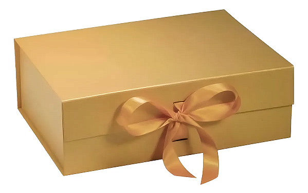 Caixa Dobrável Rígida M 28×20×9,2cm Ouro – 0016OUR (Unidade)