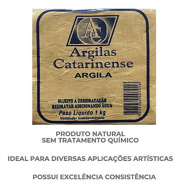 Argila Escolar 1kg – Unidade
