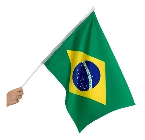 Bandeira do Brasil de Mão Copa do Mundo 60x90cm R.Festas – Ref. PM-BR0013