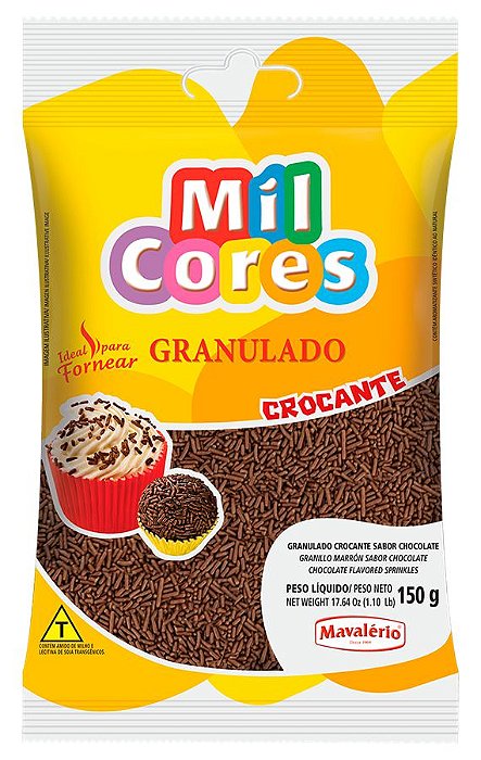 Granulado Crocante Mavalério Chocolate Mil Cores 150 Gramas R.04673 Unidade
