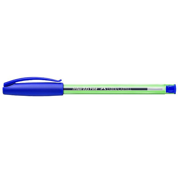 Caneta Esferografica Trilux Faber Castell Azul  Ponta Fina 0.8mm R.035 Unidade