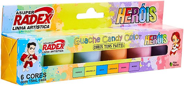 Cola Colorida Radex Candy Color Tons Pastel 6 Cores R.7974