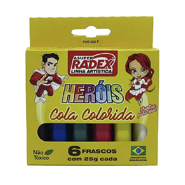Cola Colorida Radex Neon 6 Cores R.7973