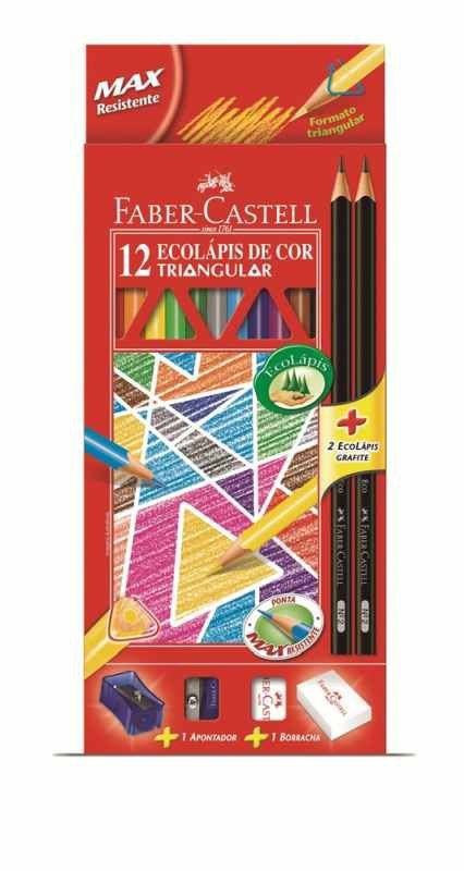 Ecolapis Cor Faber Castell Triangular Kit Esc Com 12 R.120512+2N