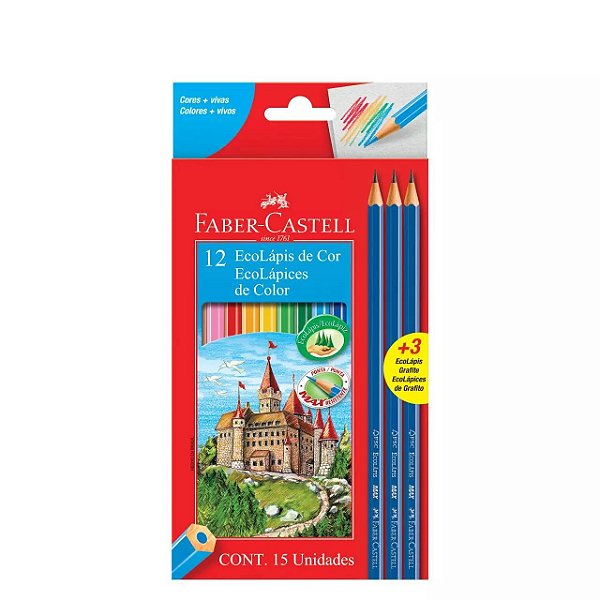 Ecolapis De Cor Faber Castell Com 12 Cores R.120112+3Gr