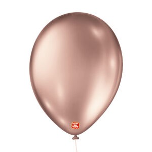 Bola Látex Lisa São Roque Metallic Balloons Rose Gold Número 9 Com 25