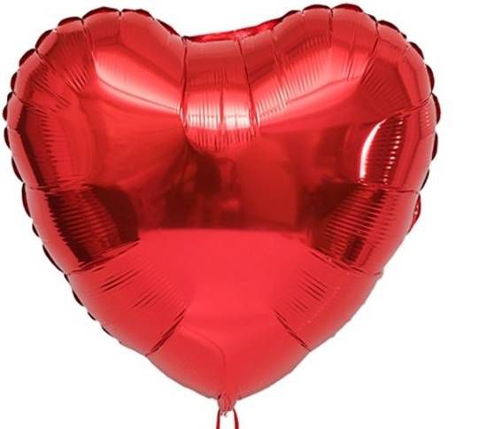 Balão Coração Vermelho 45cm Com Gás Hélio