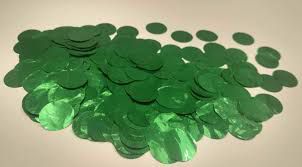 Confete Metalizado Para Decoração De Balões e Bubbles Transparentes Formato Circulos Cor Verde Claro Pacote Com 15 Gramas