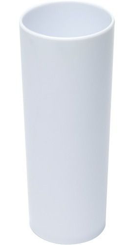 Copo Acrílico Long Drink Branco 300ml 14cm Altura 5cm de Boca Unidade