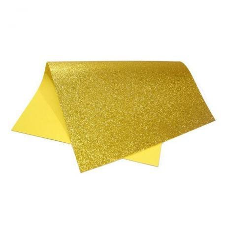 Placa Eva Com Glitter Dourado 40cmx48cm Unidade