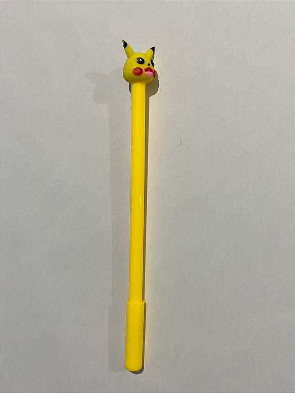 Caneta Plástica Decorativa Com Tampa Pikachu Unidade