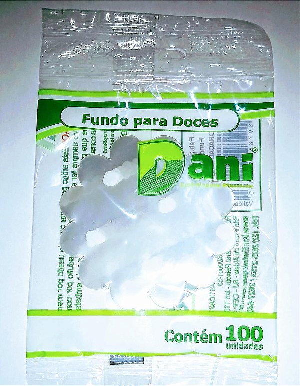 Fundo de Celofani para Doces Dani Coração Branco 7cmx7cm Pacote Com 100