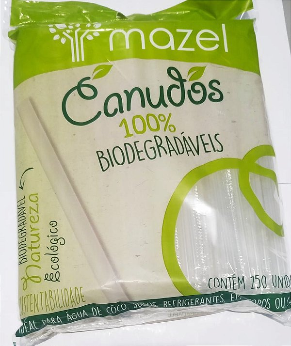 Canudo Biodegradavel 5Mm Mazel Pacote Com 250