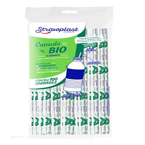 Canudo Biodegradavel Strawplast Para Garrafa R.871 Com 100