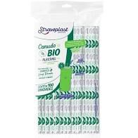 Canudo Plástico Biodegradável Flexivel Strawplast 6Mm Pacote com 100