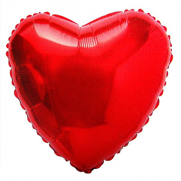 Balão Metalizado Coração Vermelho Tamanho GG (60cm) Unidade