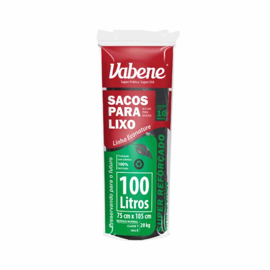 Saco Lixo Vabene 100 Litros Rolo com 10 Sacos R.2595