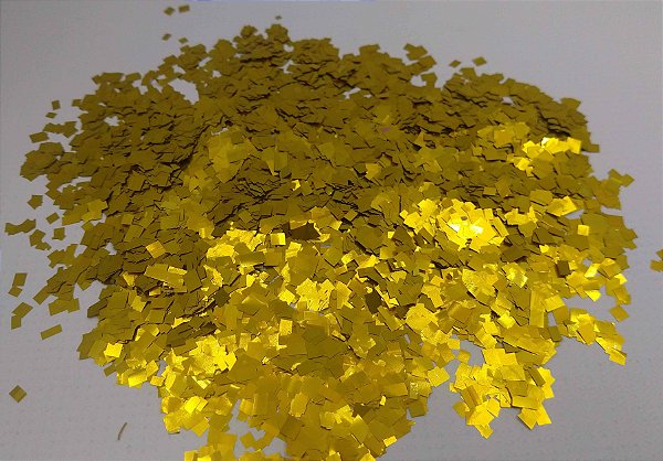 Confete Metalizado Para Decoração De Balões e Bubbles Transparentes Formato Picados Cor Ouro Pacote Com 15 Gramas