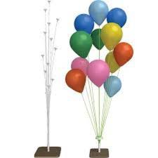 Suporte de Fibra Grande para Balão Cor Branco 1 metro x 20cm Com 12 Hastes Base em Mdf R.Dc1052 Unidade