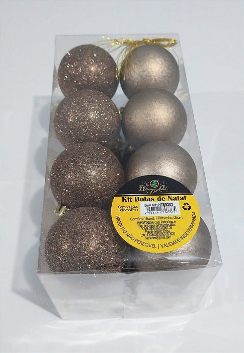 Bola de Natal 5cm Cor Champanhe R.ntb5202 Pacote Com 16 Unidades