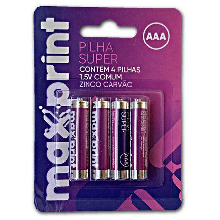 Pilha Aaa Maxprint R.756468 Cartela Com 4