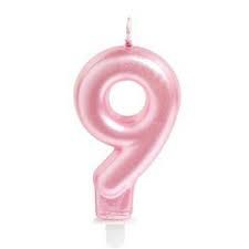 Vela Cromus Perolizada Pink Número 9 Unidade
