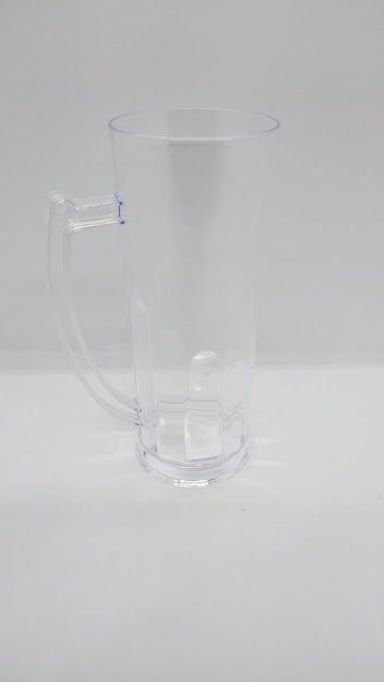 Caneca Acrílica Cor Cristal Transparente 400ml 16cm Altura 6cm De Boca Unidade