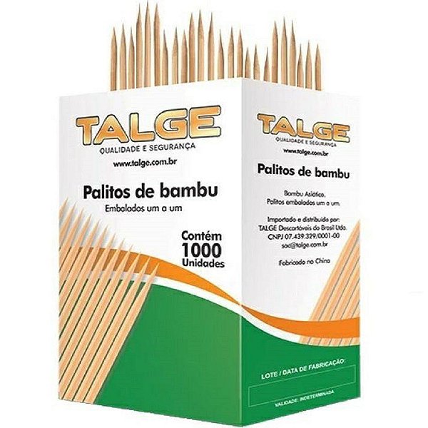 Palito Dental De Bambu Talge Caixa Com 1000