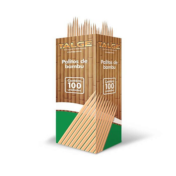 Palito Dental de Bambu Talge Caixa Com 100