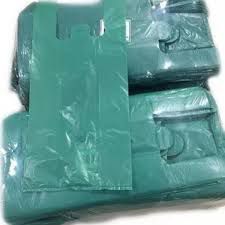 Sacola Plástica Camiseta Reforçada 40cm  x 50cm Verde Fardo de 1kg