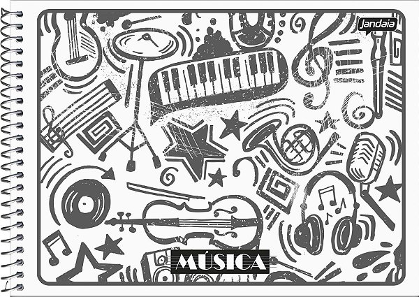 Caderno Espiral Para Música Capa Flexível Horizontal Sortida Jandaia Basic Art 20cm X 14cm Com 40 folhas R.69694 Unidade