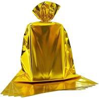 Saco para Presente Cromus Metalizado Dourado 20cm x 29cm (não Acompanha o Laço) Unidade